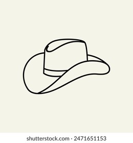 black Cowboy hat logo icon design vector illustration template