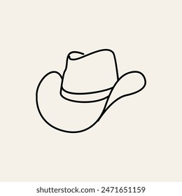 black Cowboy hat logo icon design vector illustration template