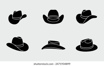 black Cowboy hat logo icon design vector illustration template