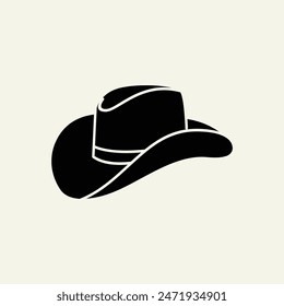 black Cowboy hat logo icon design vector illustration template