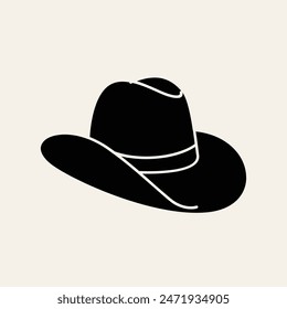 black Cowboy hat logo icon design vector illustration template