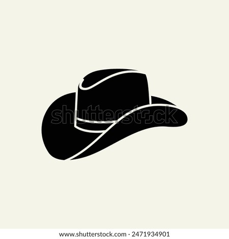 black Cowboy hat logo icon design vector illustration template