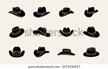 black Cowboy hat logo icon design vector illustration template