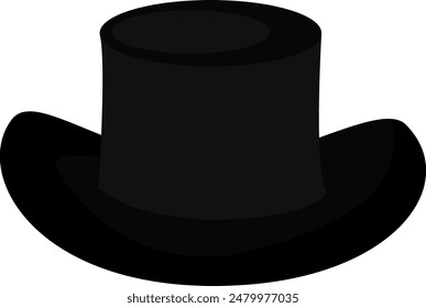 Black cowboy hat vector illustration. Cartoon hat isolated on white background.