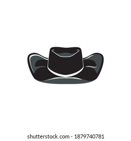 Black Cowboy hat vector isolated, logo elements.