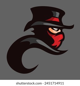 black cowboy logo side view
