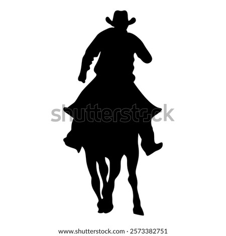 Black Cowboy Riding silhouette vector illustration