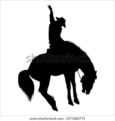 Black Cowboy Riding silhouette vector illustration