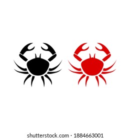 Black crab icon, cancer sign. Vector illustration eps 10