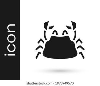 Black Crab icon isolated on white background.  Vector
