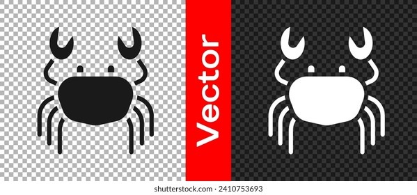 Black Crab icon isolated on transparent background.  Vector