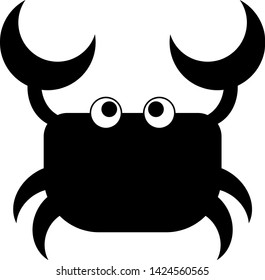 black crab icon, vector illustration