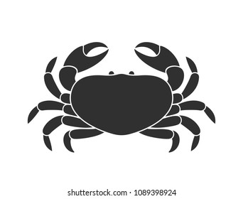 Black crab. Logo. Isolated crab on white background