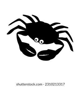 Black crab vector in black