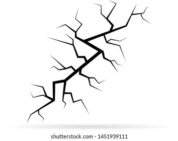 black crack icon, broken vector illustration