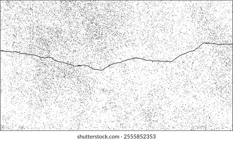 Black crack texture. Cracked on a white background. Old wall background crack vector, grunge, ground distress texture.