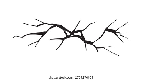 elemento de design de parede de rachadura preta