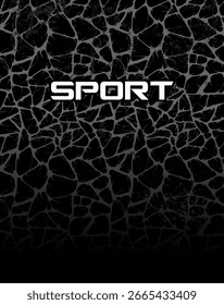Black Cracked Pattern Soccer Jersey