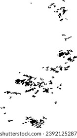 Black cracks, scratches and abrasions isolated on a transparent background. Vintage grunge vector design element for overlay