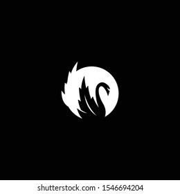 black crane bird logo icon vector