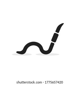 black crawling earthworm simple icon. flat style trend modern earth worm minimal logotype graphic design element isolated on white background