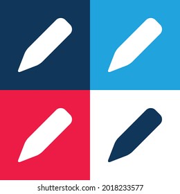 Black Crayon blue and red four color minimal icon set