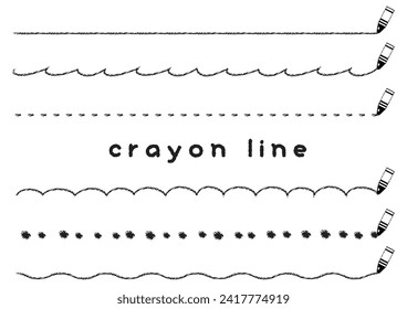 Conjunto de líneas de crayon negro