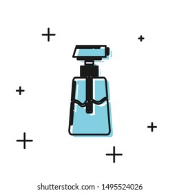 Black Cream or lotion cosmetic tube icon isolated on white background. Body care products for men.  Vector Illustration