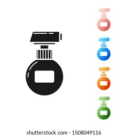 Black Cream or lotion cosmetic tube icon isolated on white background. Body care products for men. Set icons colorful. Vector Illustration