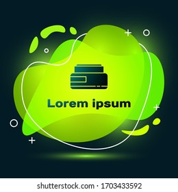 Black Cream or lotion cosmetic tube icon isolated on black background. Body care products for men. Abstract banner with liquid shapes. Vector Illustration