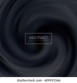 Black Creamy Swirling Background. Vector Illustration. Blending Whirlpool of Black Oily Substance. Diffusion texture. Decorative Element for Design