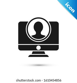 Black Create account screen icon isolated on white background.  Vector Illustration