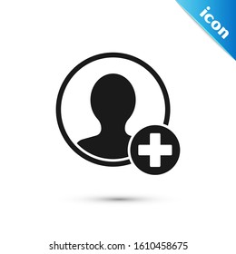 Black Create account screen icon isolated on white background.  Vector Illustration