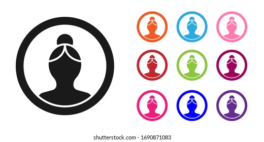 Black Create account icon einzeln auf weißem Hintergrund. Symbole bunt festlegen. Vektorillustration-Illustration