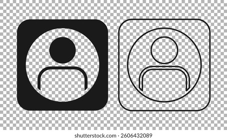 Black Create account screen icon isolated on transparent background.  Vector