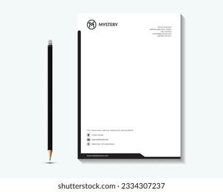 Black Creative and  Clean Letterhead. Corporate modern Letterhead design template