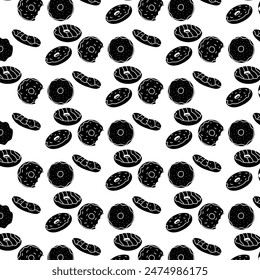 Black creative Donuts Pattern design