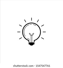Black creative idea with bulb concept isolated on white background. Symbol idea design template, Suitable for banner, Book Illustration, and Web Landing Page Concept