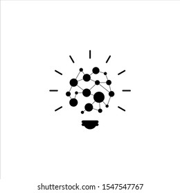 Black creative idea with bulb concept isolated on white background. Symbol idea design template, Suitable for banner, Book Illustration, and Web Landing Page Concept