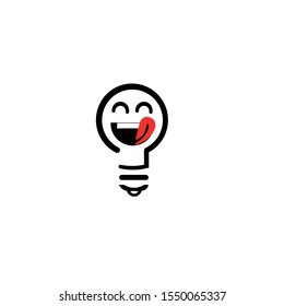 Black creative idea with a cute bulb concept with a white background. Symbol design template ideas, Suitable for banners, Book Illustrations, and Web Landing Page Concepts