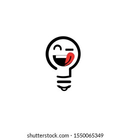 Black creative idea with a cute bulb concept with a white background. Symbol design template ideas, Suitable for banners, Book Illustrations, and Web Landing Page Concepts