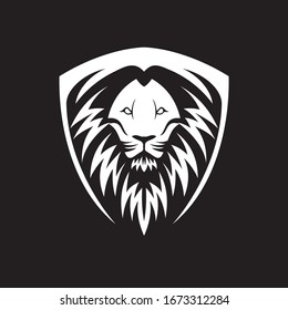 Black Creative  Lion Head Logo Symbol Vector Design Illustration
