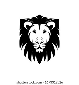 Black Creative  Lion Head Logo Symbol Vector Design Illustration