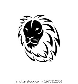 Black Creative  Lion Head Logo Symbol Vector Design Illustration