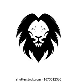 Black Creative  Lion Head Logo Symbol Vector Design Illustration