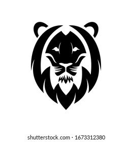 Black Creative  Lion Head Logo Symbol Vector Design Illustration
