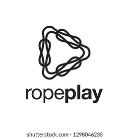 Black Creative Rope Play Logo