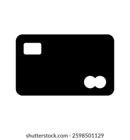 Black Credit card vector icon symbol, Minimal Modern Business Clipart, Payment Flat style graphic elements on the White background (Editable)