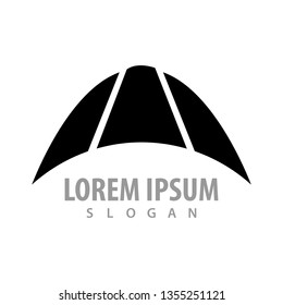 Black crescent up concept design. Symbol graphic template element 