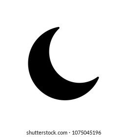 Black crescent moon icon. Flat delivery symbol for your web site design, logo, app, UI. Vector illustration 